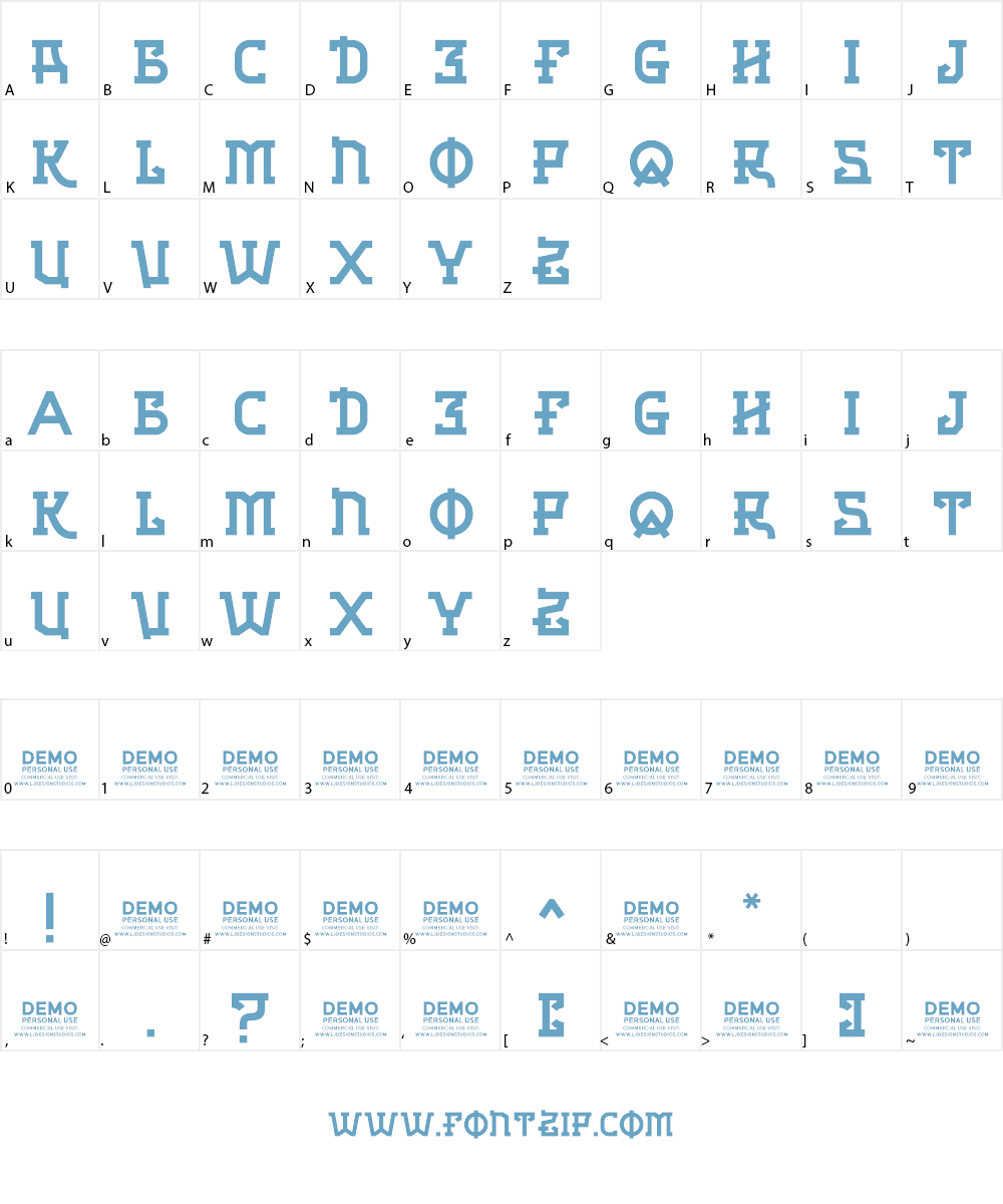 Zilap Russia Personal Use Font Character